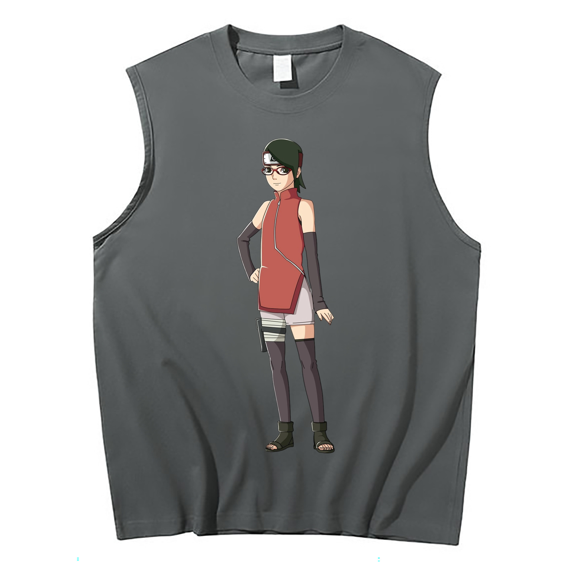 （画像用） NARUTO -ナルト- うちは サラダ Uchiha Sarada コットン100％タンクトップ（フロントプリント）